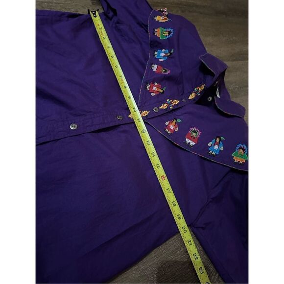 Vintage Arroyo Women’s Purple Embroidered Western Indian Button Up Shirt Size M - Picture 13 of 15
